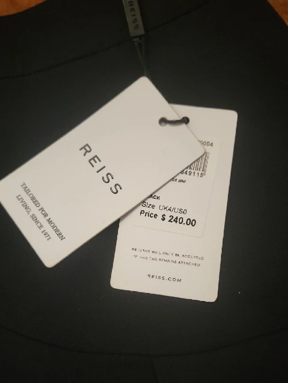 Reiss Black Mini Skirt with Curved Panel Detail